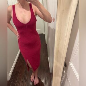 Beyond Yoga Elegant Magenta Athleisure Dress